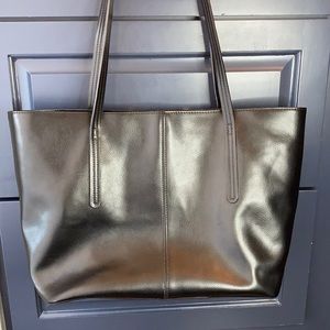 Massi Black Leather Tote Bag